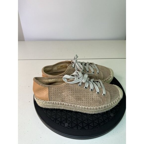 Matt Bernson Women's Suede Brown Perforated Lace Sneakers Sz 6 - Picture 3 of 11